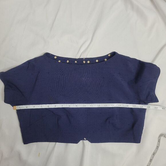 VINTAGE 60s dress Sue Brett navy blue two piece sheath with button back top S‎ - Picture 14 of 17